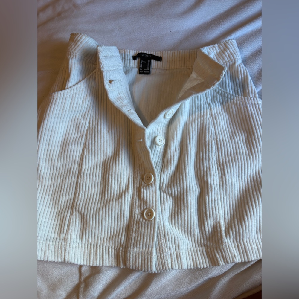 White Corduroy Skirt